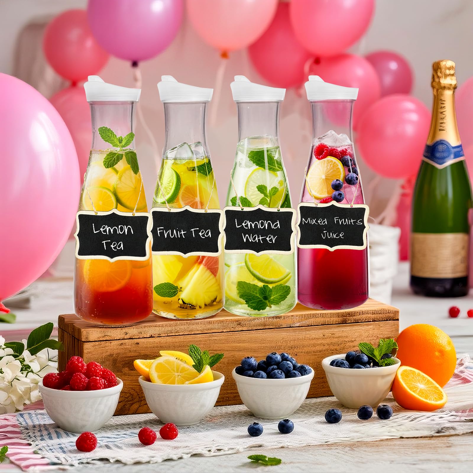 Amazon.co.jp: Jucoan プラスチックジュースカラフェ 蓋付き 4個パック